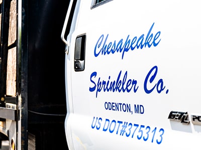 Chesapeake Sprinkler Co. Truck Door